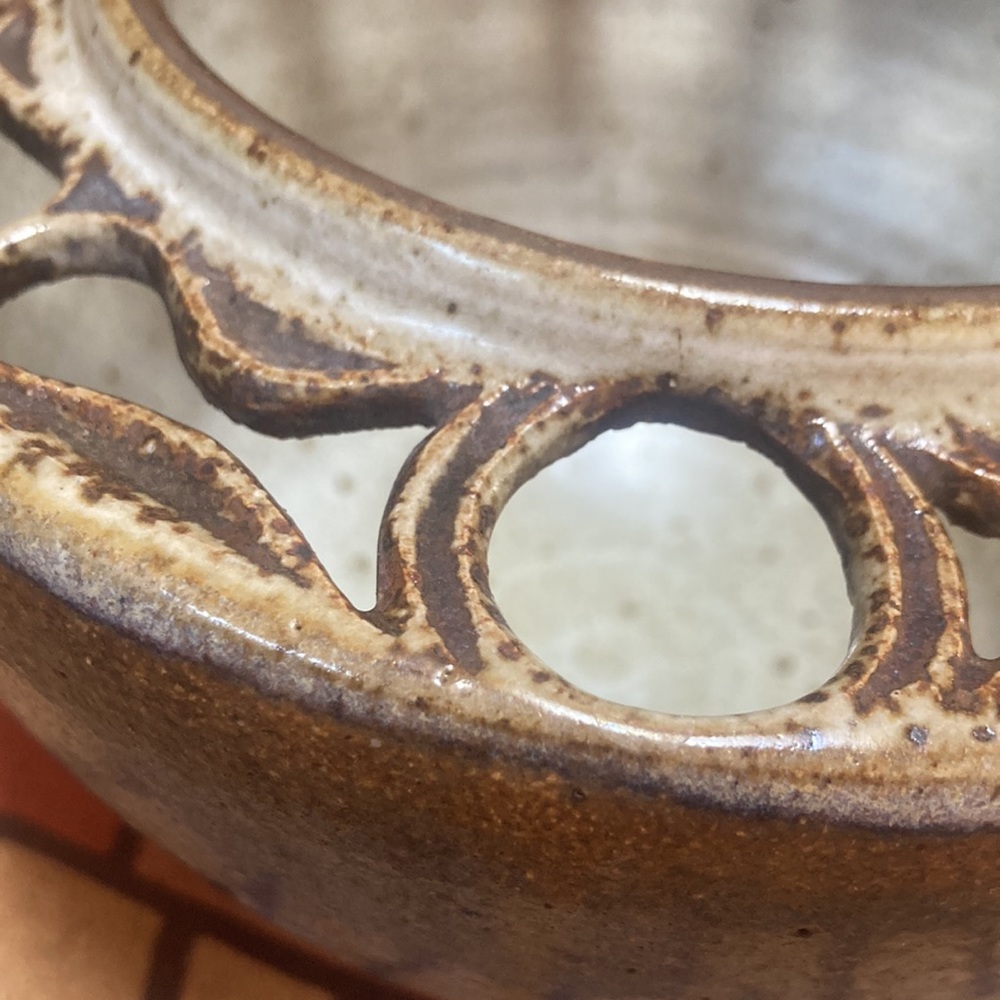 Unique studio pottery display potpourri bowl ceramic stoneware glazed planter - Picture 4 of 12